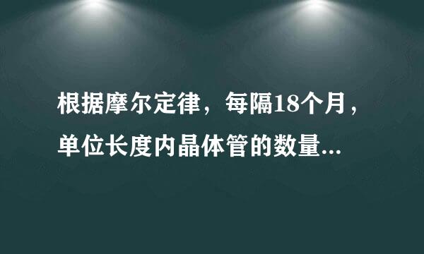 根据摩尔定律，每隔18个月，单位长度内晶体管的数量将增加百分之多少？