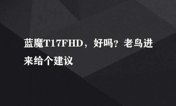 蓝魔T17FHD，好吗？老鸟进来给个建议