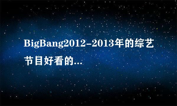 BigBang2012-2013年的综艺节目好看的！！VIP们快回答！！