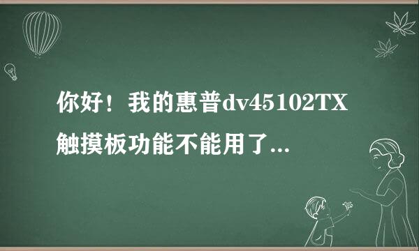 你好！我的惠普dv45102TX触摸板功能不能用了，怎么回事呢？