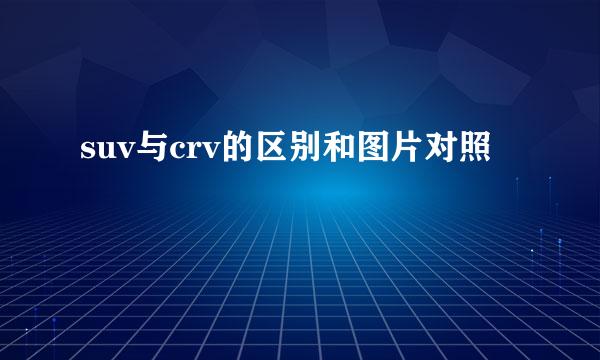 suv与crv的区别和图片对照