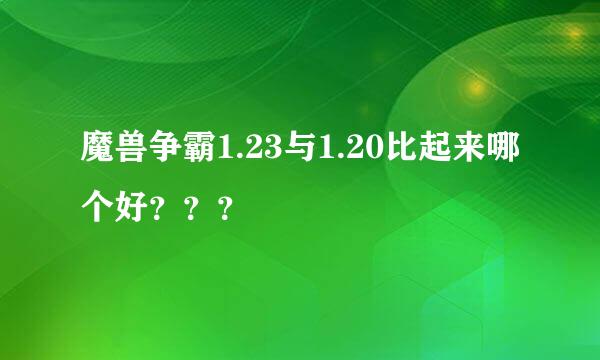 魔兽争霸1.23与1.20比起来哪个好？？？