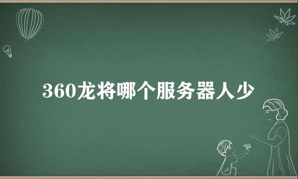 360龙将哪个服务器人少