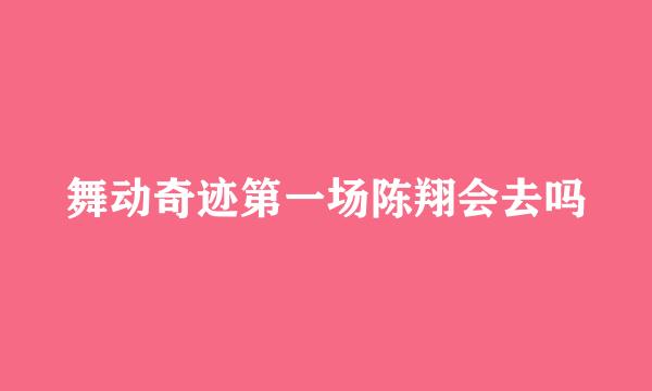 舞动奇迹第一场陈翔会去吗