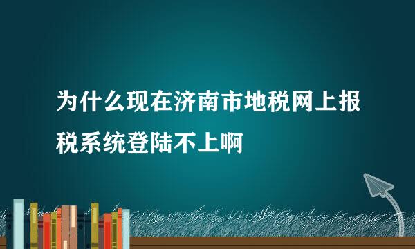 为什么现在济南市地税网上报税系统登陆不上啊