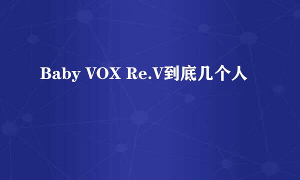 Baby VOX Re.V到底几个人