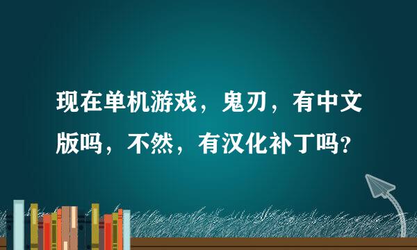 现在单机游戏，鬼刃，有中文版吗，不然，有汉化补丁吗？