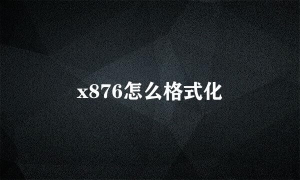 x876怎么格式化