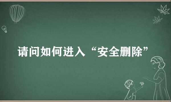 请问如何进入“安全删除”