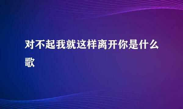 对不起我就这样离开你是什么歌