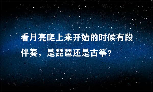 看月亮爬上来开始的时候有段伴奏，是琵琶还是古筝？