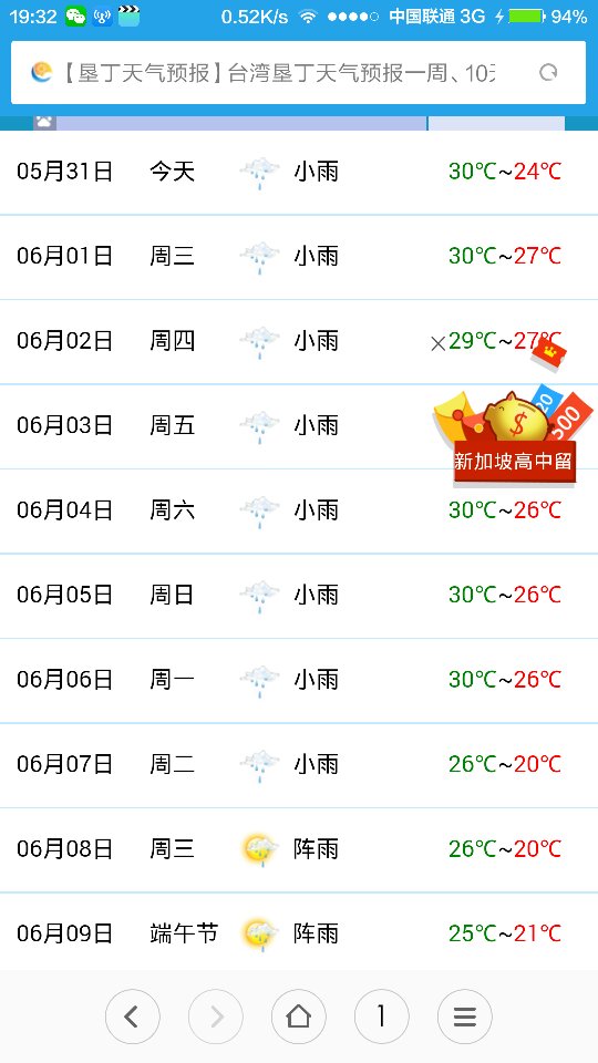 垦丁天气预报15天查询