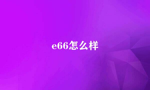 e66怎么样