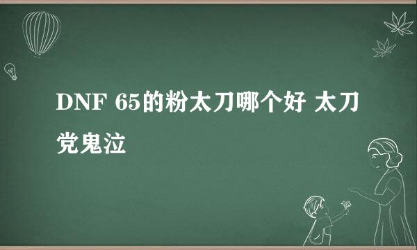 DNF 65的粉太刀哪个好 太刀党鬼泣