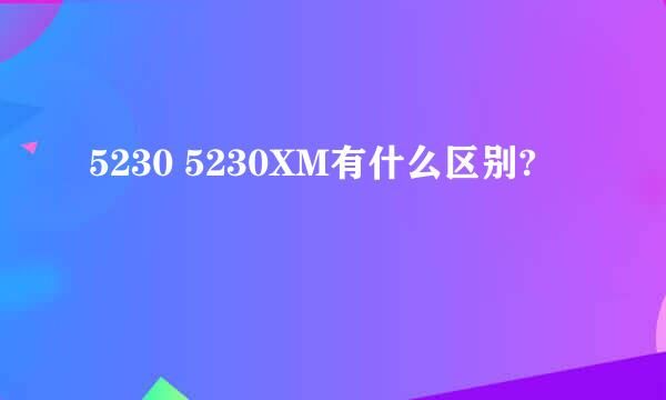 5230 5230XM有什么区别?