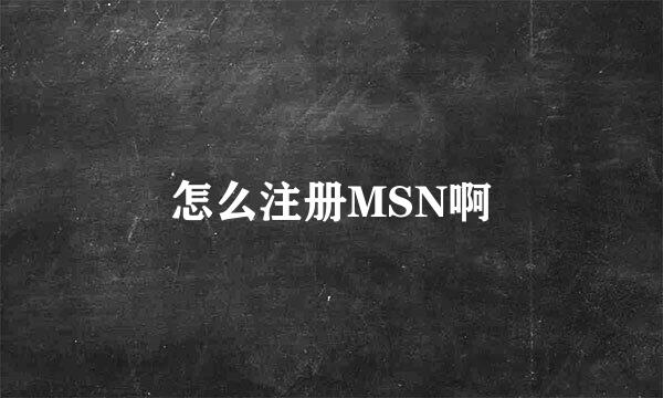 怎么注册MSN啊