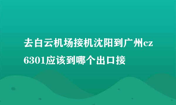 去白云机场接机沈阳到广州cz6301应该到哪个出口接