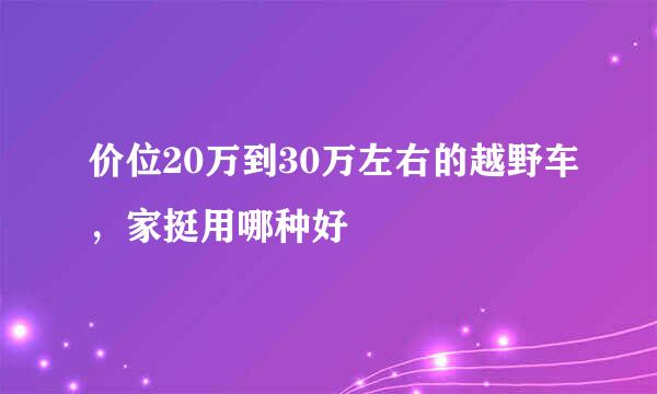 价位20万到30万左右的越野车，家挺用哪种好