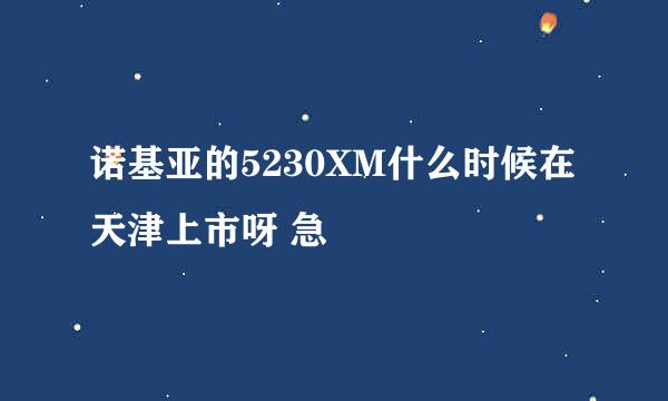 诺基亚的5230XM什么时候在天津上市呀 急