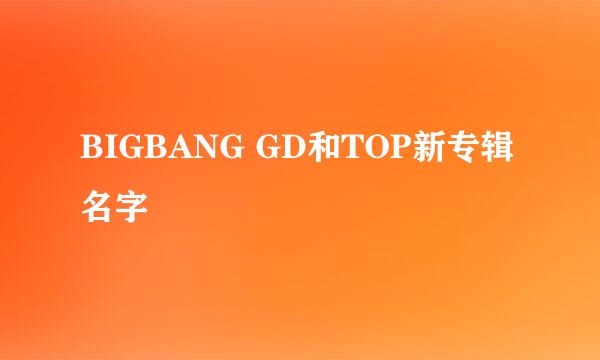 BIGBANG GD和TOP新专辑名字