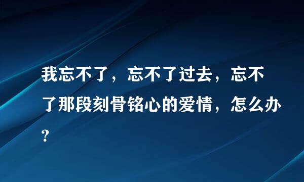 我忘不了，忘不了过去，忘不了那段刻骨铭心的爱情，怎么办？