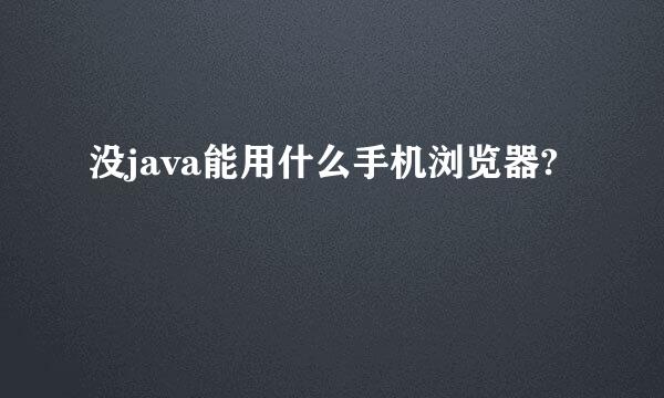 没java能用什么手机浏览器?