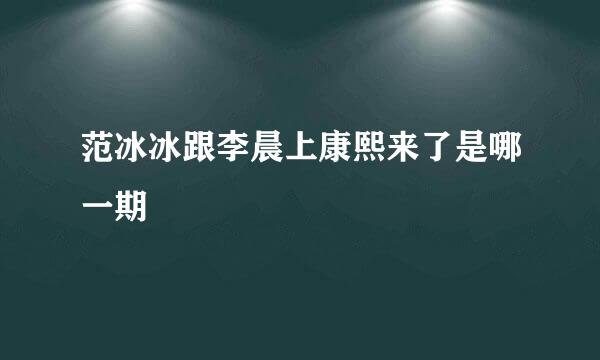 范冰冰跟李晨上康熙来了是哪一期