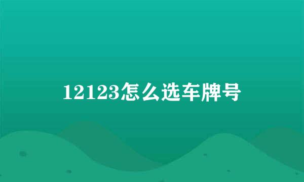 12123怎么选车牌号