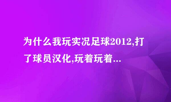 为什么我玩实况足球2012,打了球员汉化,玩着玩着就出现内存错误什么的.