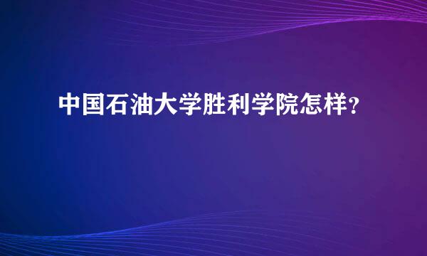 中国石油大学胜利学院怎样？