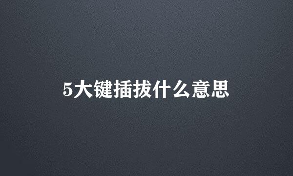 5大键插拔什么意思