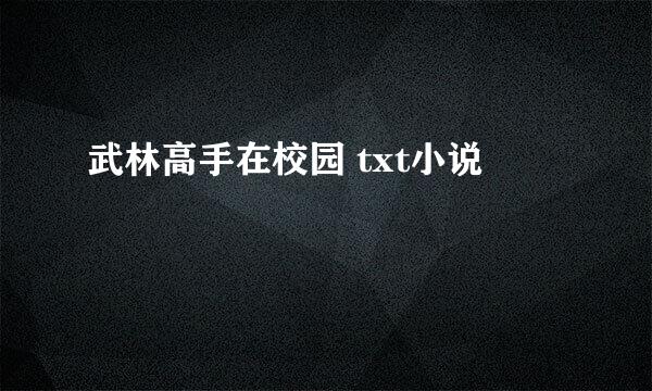 武林高手在校园 txt小说