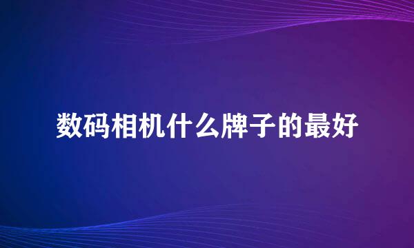 数码相机什么牌子的最好