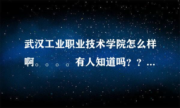 武汉工业职业技术学院怎么样啊。。。。有人知道吗？？？/急啊