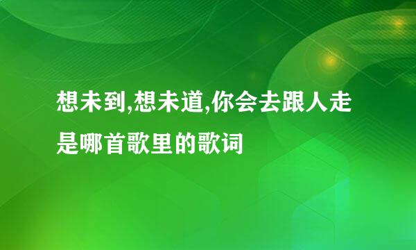 想未到,想未道,你会去跟人走是哪首歌里的歌词