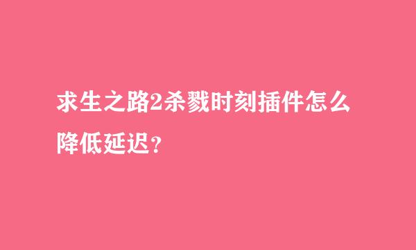 求生之路2杀戮时刻插件怎么降低延迟？