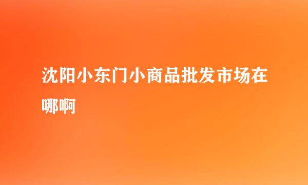 沈阳小东门小商品批发市场在哪啊