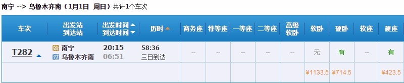 为什么2017年1月1月没有T282次火车了？