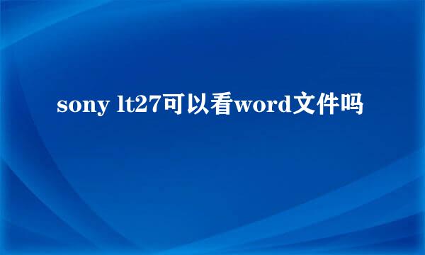 sony lt27可以看word文件吗