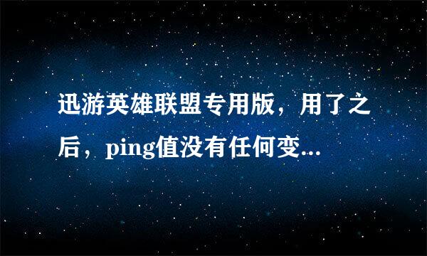 迅游英雄联盟专用版，用了之后，ping值没有任何变化，而且我明明是在广东，选择的最佳节点却在浙江