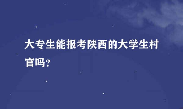 大专生能报考陕西的大学生村官吗？