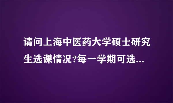 请问上海中医药大学硕士研究生选课情况?每一学期可选几门？还是只要选够学分就可以？有分数要求吗？