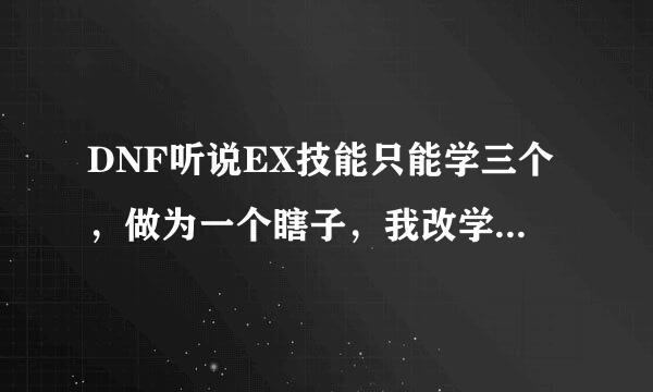 DNF听说EX技能只能学三个，做为一个瞎子，我改学哪三个呢？