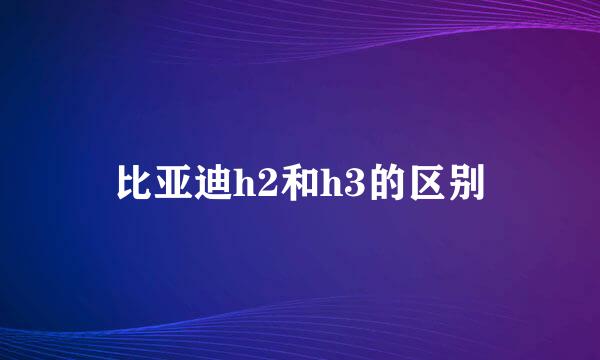 比亚迪h2和h3的区别