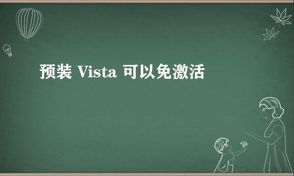 预装 Vista 可以免激活