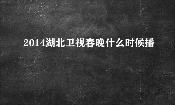 2014湖北卫视春晚什么时候播