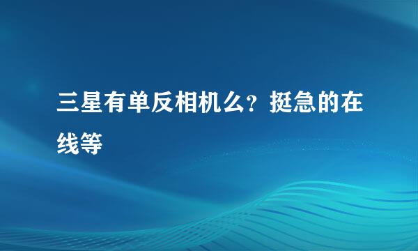 三星有单反相机么？挺急的在线等