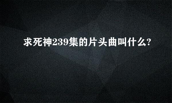 求死神239集的片头曲叫什么?