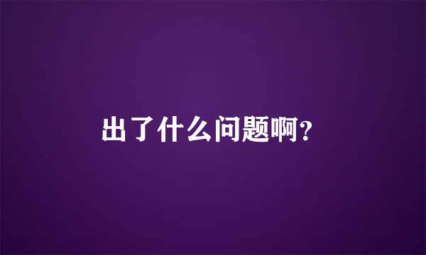 出了什么问题啊？