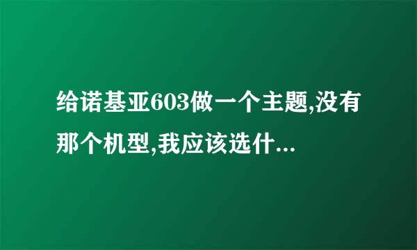 给诺基亚603做一个主题,没有那个机型,我应该选什么机型?